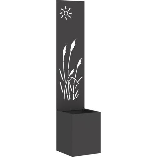 VidaXL Vrtni Sadič s Dekorativnom Pločom Crna 32 x 140 cm Slike