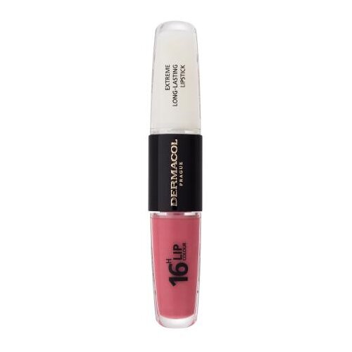 Dermacol 16H Lip Colour Extreme Long-Lasting Lipstick dugotrajni ruž i sjajilo za usne 2 u 1 8 ml Nijansa 1 Slike