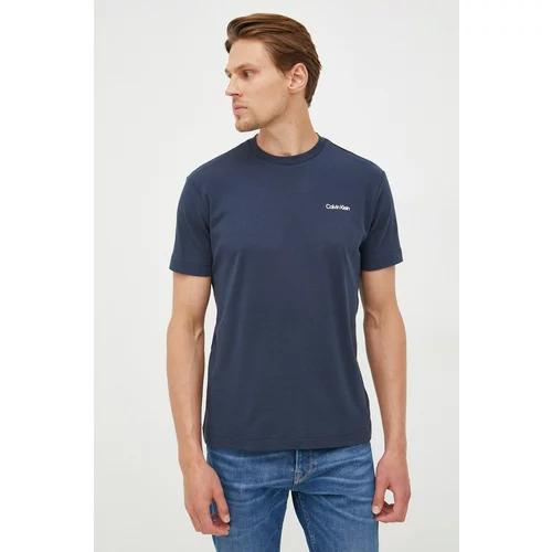 Calvin Klein Pamučna majica boja: tamno plava, jednobojni model