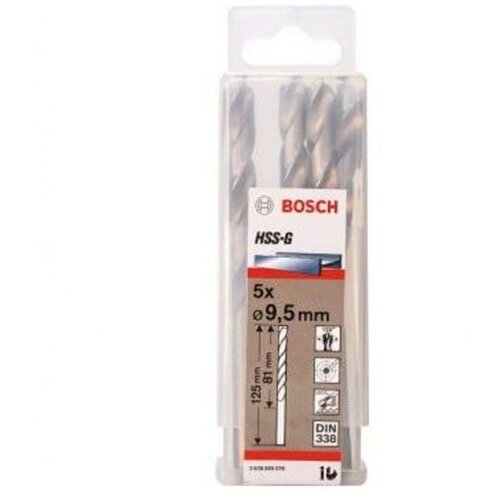 Bosch Burgija za metal HSS-G, DIN 338 9,5 x 81 x 125 mm (pakovanje od 5 komada) Cene