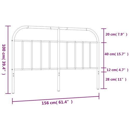  Metalno zamjensko uzglavlje crno 150 cm Slike