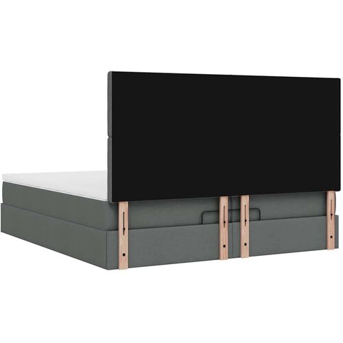 VidaXL Otomanski okvir kreveta s madracima tamnosivi 200x200cm tkanine Slike