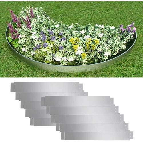 vidaXL Set od 10 fleksibilnih ograda za travnjak pocinčani čelik 100 x 14 cm Cijene