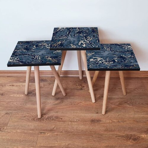 Hanah home Set 3 stočića 3Shp278 Navy Blue Cene