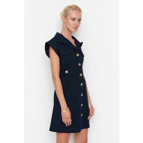 Trendyol Navy Blue Shirt Dress Cene