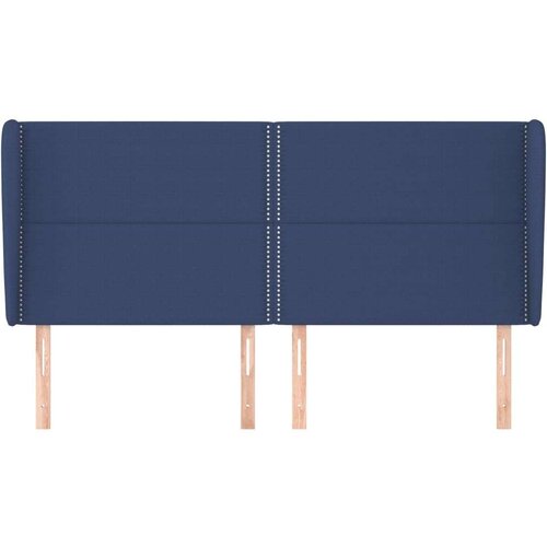  Uzglavlje s u&amp;scaron;ima plavi 203x23x118/128 cm od tkanine Slike