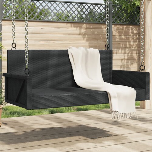 VidaXL Klupa za ljuljanje crna 119 x 56 x 48 cm od poliratana Slike