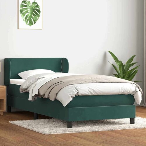 Box spring postelja z vzmetnico temno zelena 80x220 cm žamet, (22011464) Slike