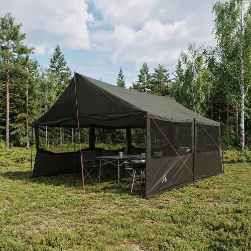  Obiteljski &scaron;ator s krovom Smeđa siva 450 x 400 x 265 cm Cijene