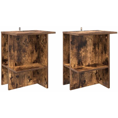  Klubska miza 2 pcs Dimljen hrast 40 x 30 x 49 cm Inženirski les, (5000295420) Cene