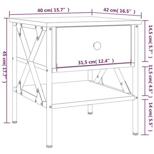 VidaXL Noćni ormarići 2 kom crni 40 x 42 x 45 cm od konstruiranog drva Slike