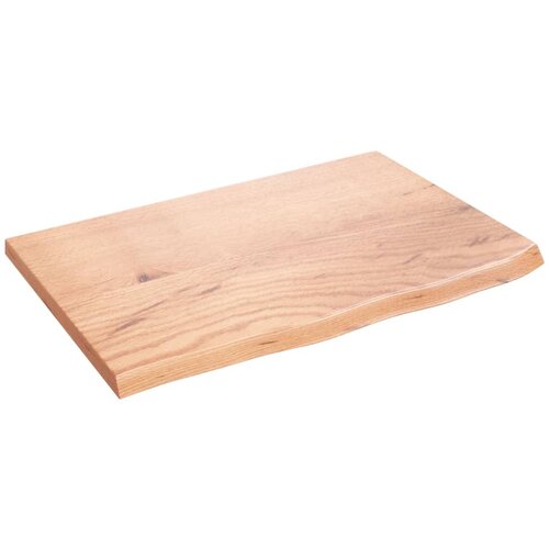 VidaXL Stenska polica svetlo rjava 60x40x2 cm trdna hrastovina Slike