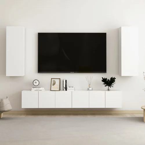 TV Komplet TV omaric 5-delni bela iverna plošča