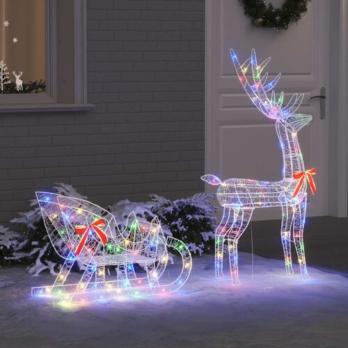  Reindeer vuče saonice &scaron;areni 70 x 26 x 129 cm Akril Cijene