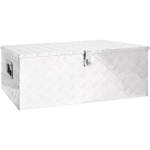 vidaXL Kutija za pohranu srebrna 100 x 55 x 37 cm aluminijska