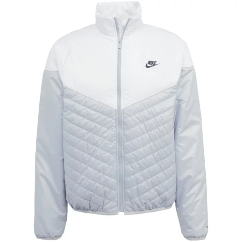 Nike Sportswear Prehodna jakna svetlo siva / črna / bela