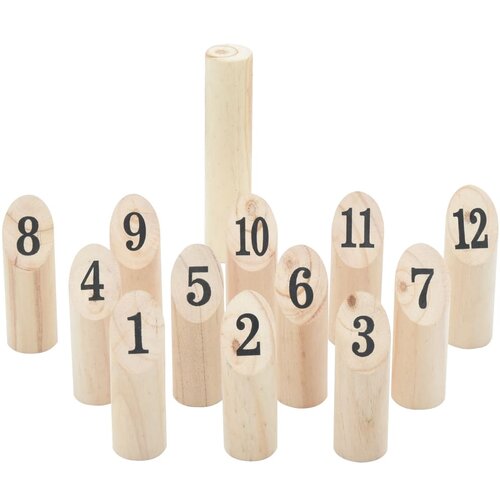VidaXL 13-dijelni set za igru brojevima Kubb od borovine s torbom Slike
