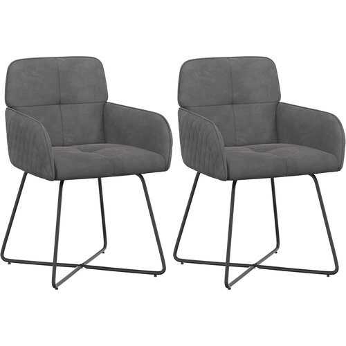 vidaXL Jedilni stoli 2 pcs Žamet Temno siva 59 x 56,5 x 86 cm, (5000296865) Cene