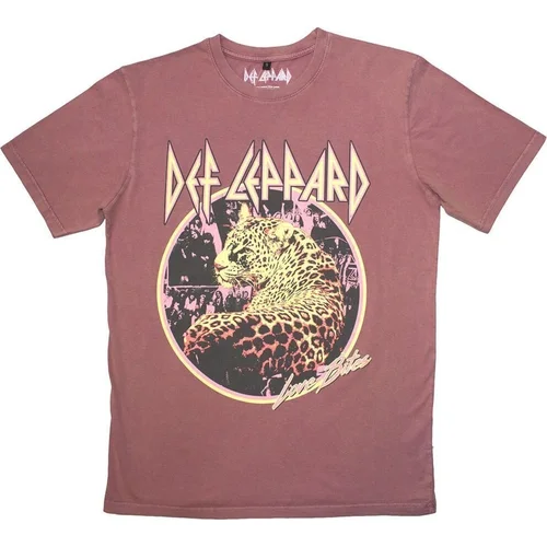 Def Leppard Košulja Love Bites Stone Wash Unisex Kashmir Red L