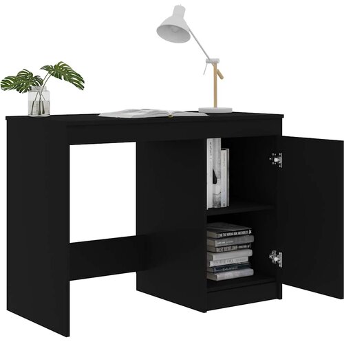  Radni stol crni 100 x 50 x 76 cm od konstruiranog drva Slike