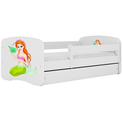 HAPPYKIDS Dječji krevet Dreamy mala sirena 180x80 sa madracem s ladicom Bijela Cene