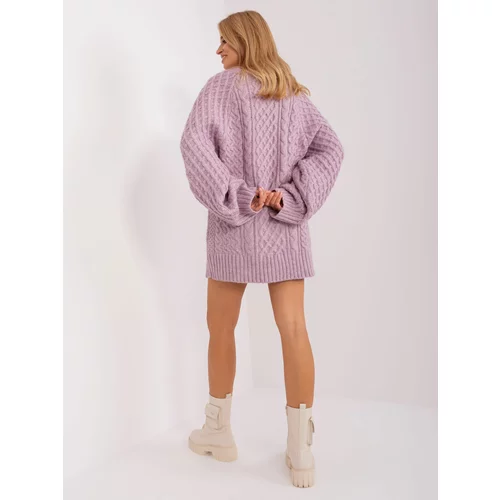 Fashion Hunters Light purple knitted mini dress