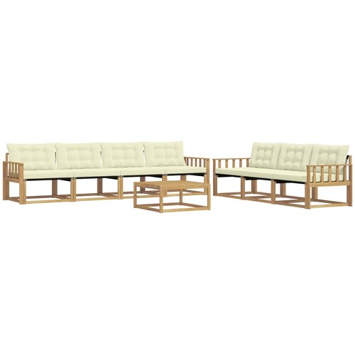 Set vanjskih sofa 8 kom. Bijela i krem Slike