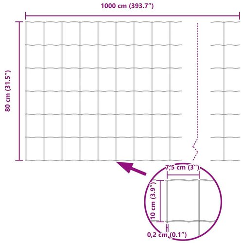 VidaXL Set vrtnih ograda Set od 2 Pocinčani čelik 10m x 0.8m Izdržljivo Slike