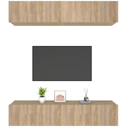  ormarići 4 kom boja hrasta 80x30x30 cm od konstruiranog drva Slike