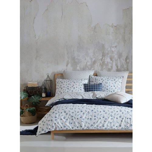  foglia dark bluewhite ranforce super king quilt cover set (eu) (it) Cene