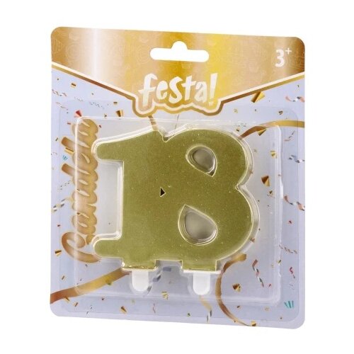 Festa candela svećica metalik zlatna broj 18 ( 710334 ) Slike