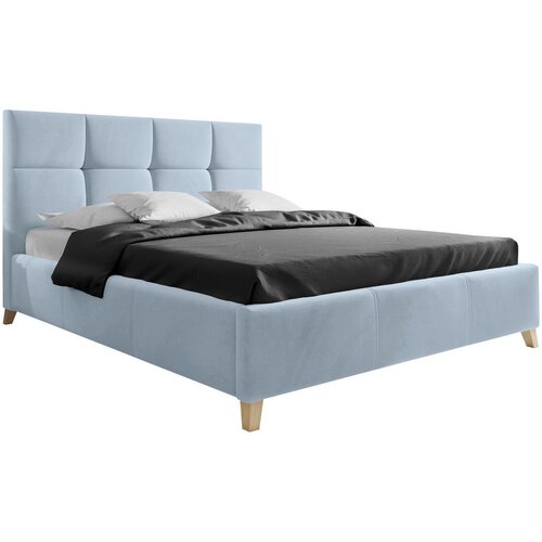 CARRYHOME OBLAZINJENA POSTELJA 140 cm x 220 cm , tekstil svetlo modra Cene