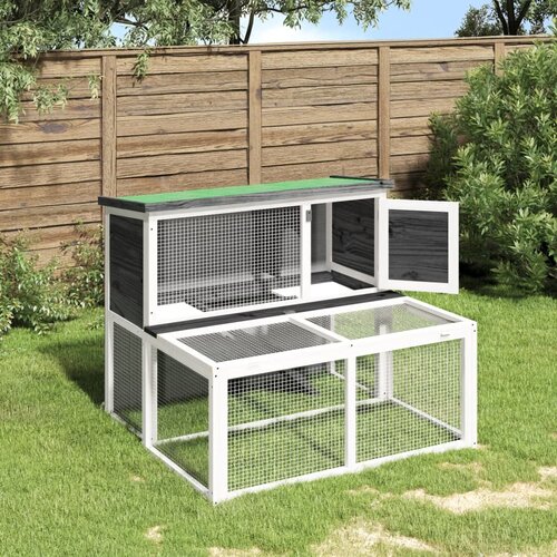  Kavez za zečeve sivi 102 x 90 x 84,5 cm od masivne borovine Cijene