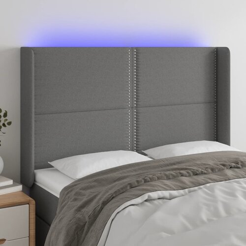  LED uzglavlje tamnosivo 147 x 16 x 118/128 cm od tkanine Cene