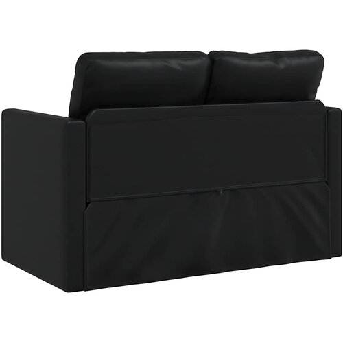  Podni kauč na razvlačenje 2-u-1 crni 112x174x55 cm umjetna koža Slike