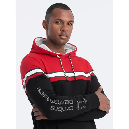 Ombre Men's tri-color hoodie - red