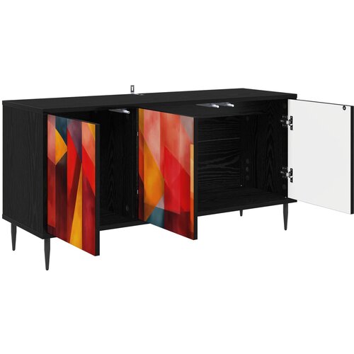  ormar HEESCH 102 x 33 x 51 cm Crni hrast Konstruirano drvo Slike