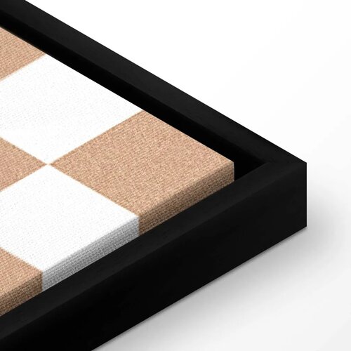 Slika - Checkerboard Pattern - Brown-White Grid with a Subtle Noise 40x60 U crnom drvenom okviru Slike