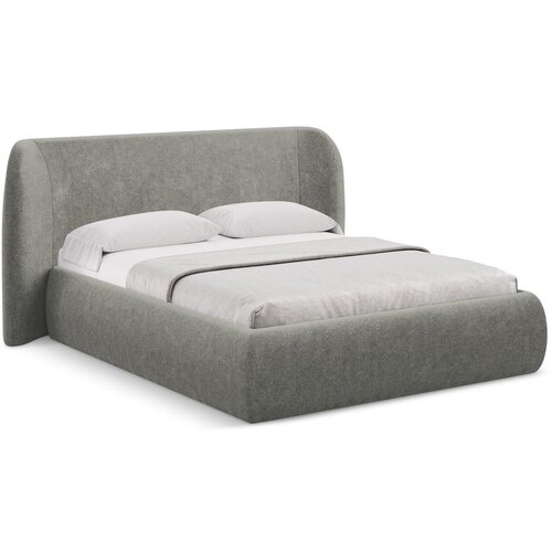 Makamii Sivi tapecirani bračni krevet s prostorom za odlaganje s podnicom 180x200 cm Hauke &amp;ndash; Slike