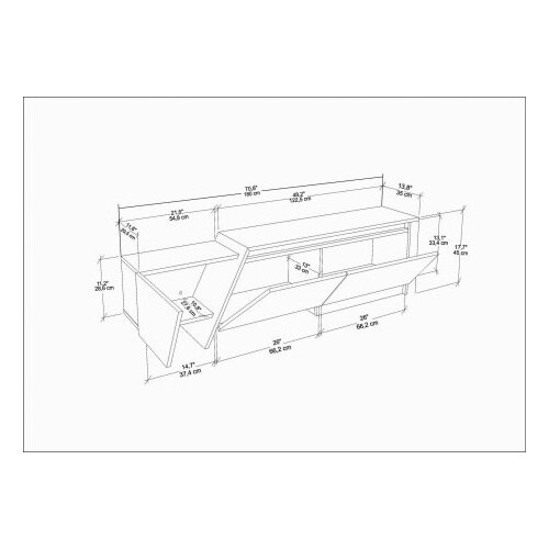 Hanah home TV komoda Zonas, 180x28,6x35 cm, Hrast Slike