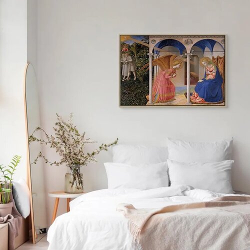  Slika - Fra Angelico &amp;ndash; The Annunciation 90x60 U prirodnom drvenom okviru Slike