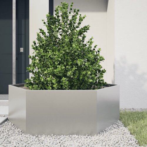 VidaXL Vrtno korito &amp;scaron;estkotnik 138x120x45 cm nerjavno jeklo Slike