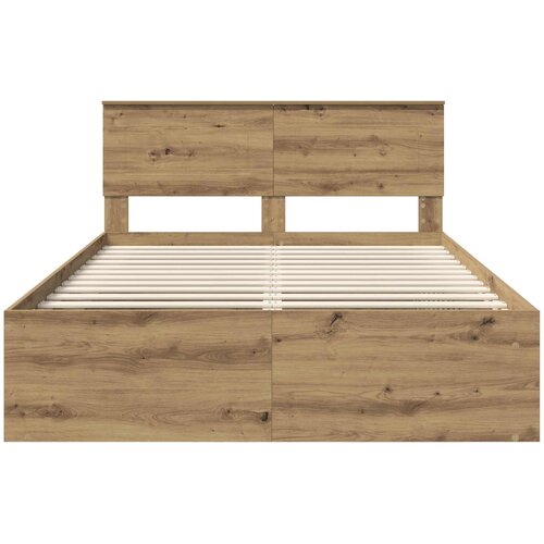  Krevetna konstrukcija Umjetnička hrastovina 150 x 200 cm Slike
