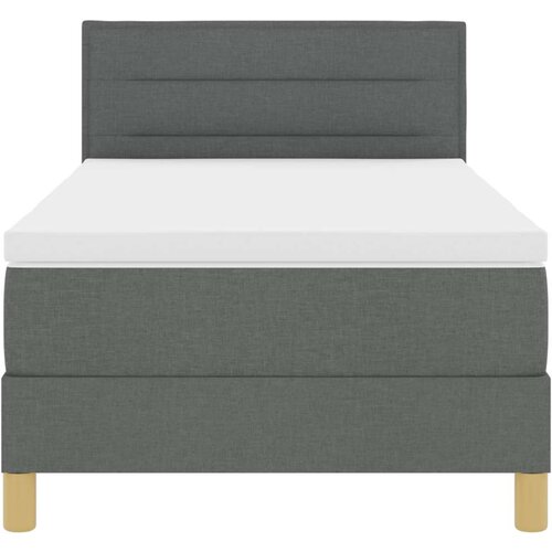  Krevet s box spring sistemom s madracem tamno sivi 90x200 cm tkanina Slike