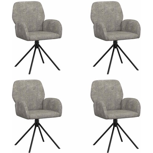 vidaXL Vrtilne jedilne stole 4 pcs Umetno nubuk usnje Svetlo siva, (5000296829) Cene