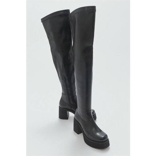 LuviShoes Eleva Women's Black Notebook Boots Slike