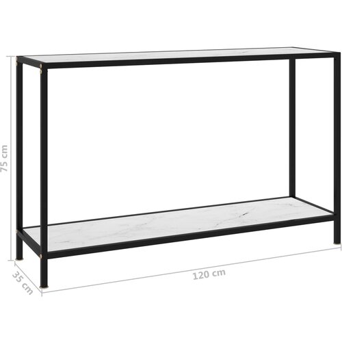  Konzolni stol bijeli 120 x 35 x 75 cm od kaljenog stakla Slike