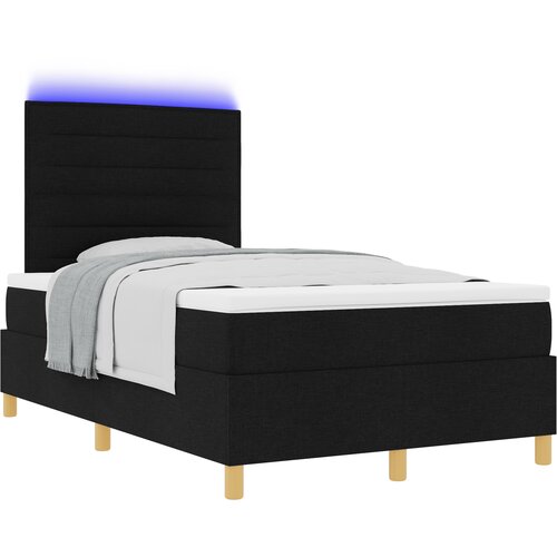 vidaXL Box Spring postelja z vzmetnico & LED črna 120x200 cm tkanina Cene