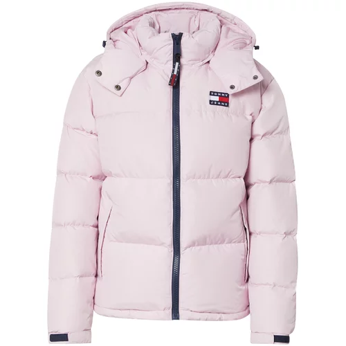 Tommy Jeans Zimska jakna 'Alaska' mornarska / roza / rdeča / bela