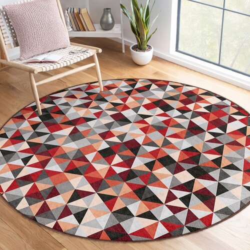 Mila Home Crveni/sivi perivi okrugao tepih &amp;oslash; 150 cm Ignite &amp;ndash; Slike